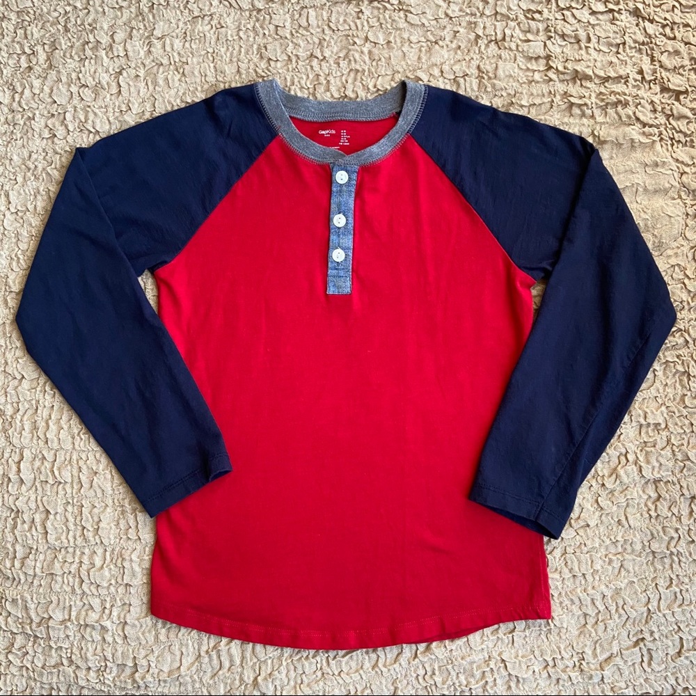GapKids Size M Boys Red & Blue Long Sleeve Shirt